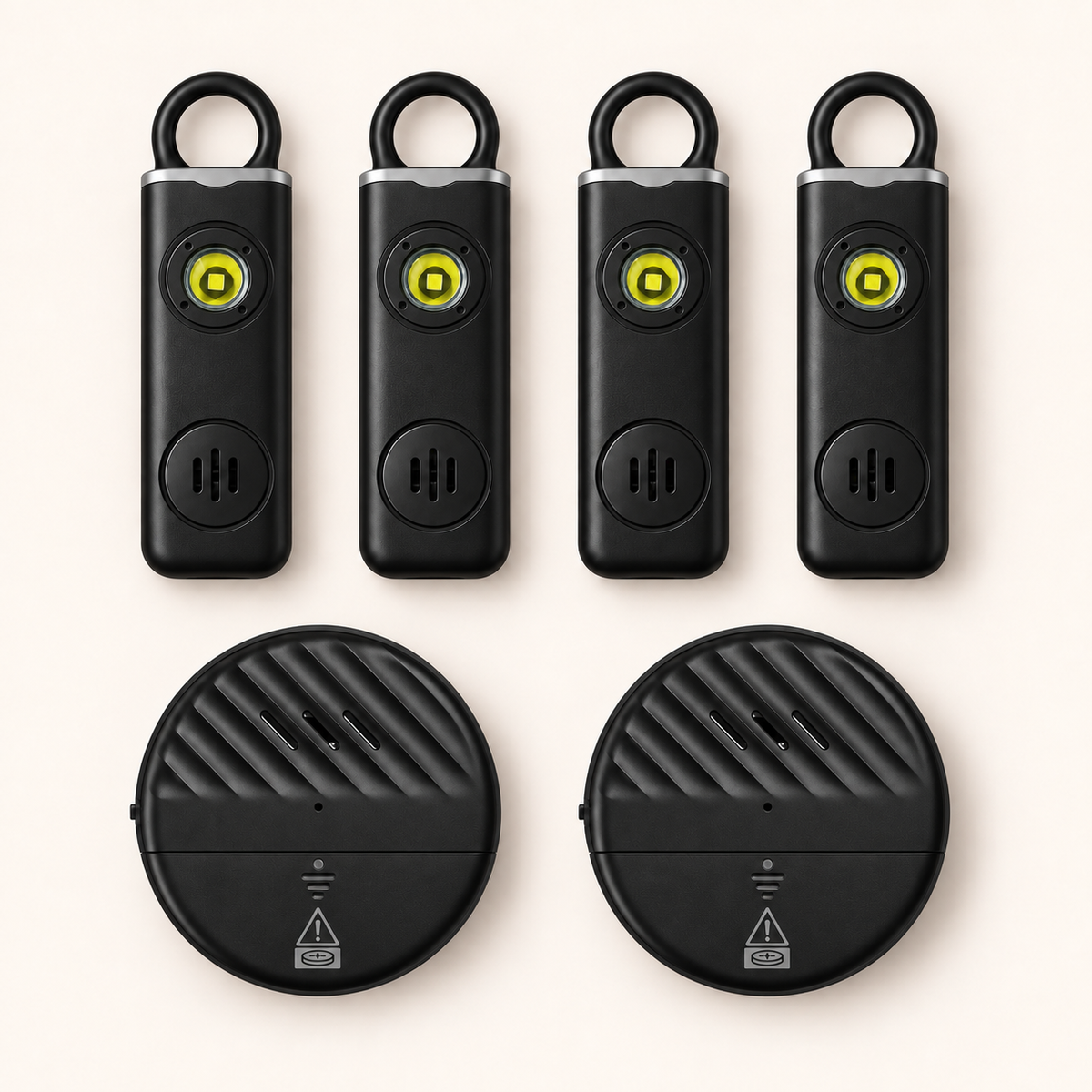 Family Kit: four personal alarms and two door alarms
