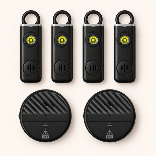 Family Kit: four personal alarms and two door alarms